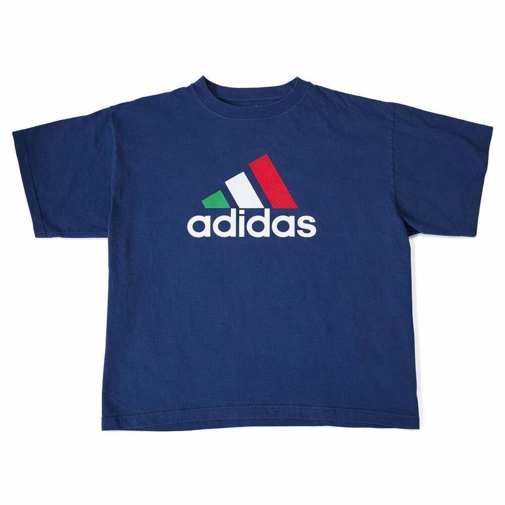 Vintage Adidas Logo Graphic T-Shirt Large Blue 
90s